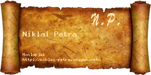 Niklai Petra névjegykártya